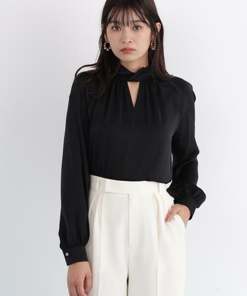 PINKY & DIANNE / ピンキーアンドダイアン シャツ・ブラウス | ◆ギャザーネックドットジャガードブラウス | 詳細15