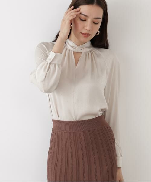 PINKY & DIANNE / ピンキーアンドダイアン シャツ・ブラウス | ◆ギャザーネックドットジャガードブラウス | 詳細21