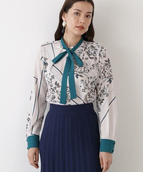 PINKY & DIANNE / ピンキーアンドダイアン シャツ・ブラウス | ◆フローラルスカーフプリントブラウス | 詳細2