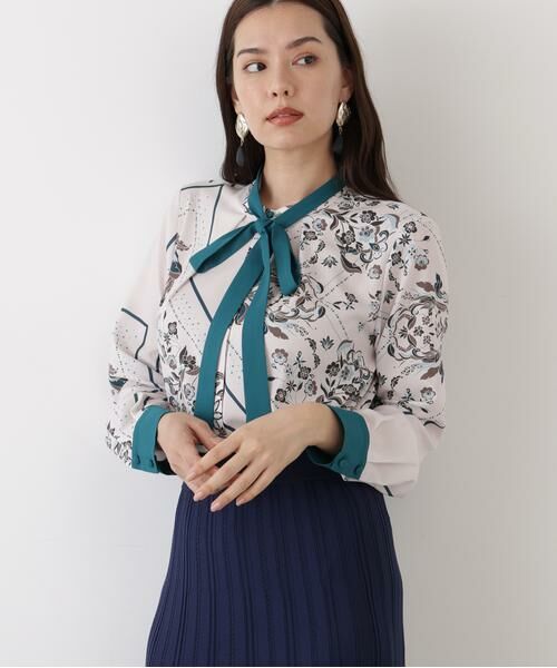 PINKY & DIANNE / ピンキーアンドダイアン シャツ・ブラウス | ◆フローラルスカーフプリントブラウス | 詳細3