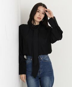 PINKY & DIANNE / ピンキーアンドダイアン シャツ・ブラウス | ◆ジャギーカフスリボンブラウス