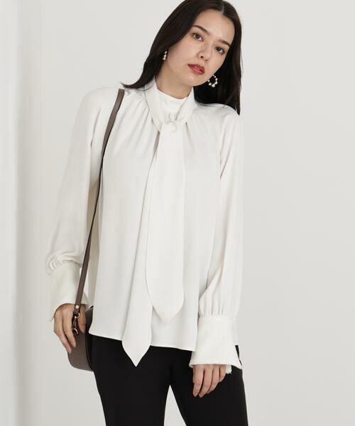 PINKY & DIANNE / ピンキーアンドダイアン シャツ・ブラウス | ◆ジャギーカフスリボンブラウス | 詳細2