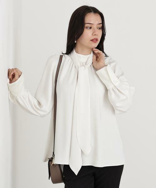 PINKY & DIANNE / ピンキーアンドダイアン シャツ・ブラウス | ◆ジャギーカフスリボンブラウス | 詳細3