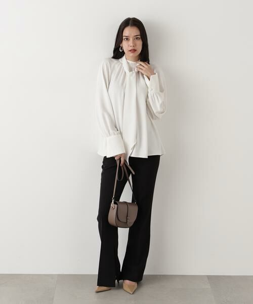 PINKY & DIANNE / ピンキーアンドダイアン シャツ・ブラウス | ◆ジャギーカフスリボンブラウス | 詳細4