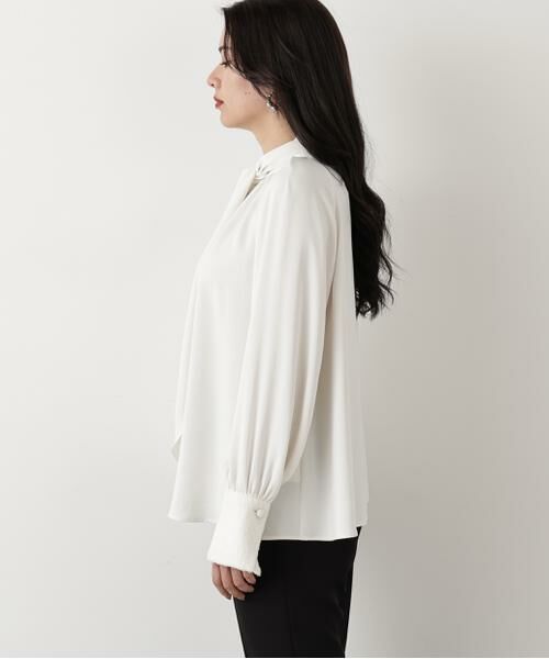 PINKY & DIANNE / ピンキーアンドダイアン シャツ・ブラウス | ◆ジャギーカフスリボンブラウス | 詳細8