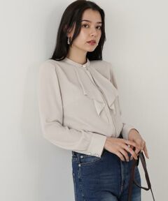 PINKY & DIANNE / ピンキーアンドダイアン シャツ・ブラウス | ◆フロントラッフルパール釦ブラウス