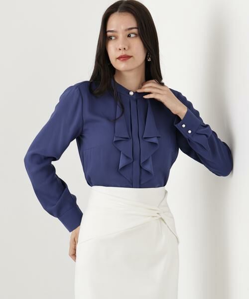 PINKY & DIANNE / ピンキーアンドダイアン シャツ・ブラウス | ◆フロントラッフルパール釦ブラウス | 詳細3