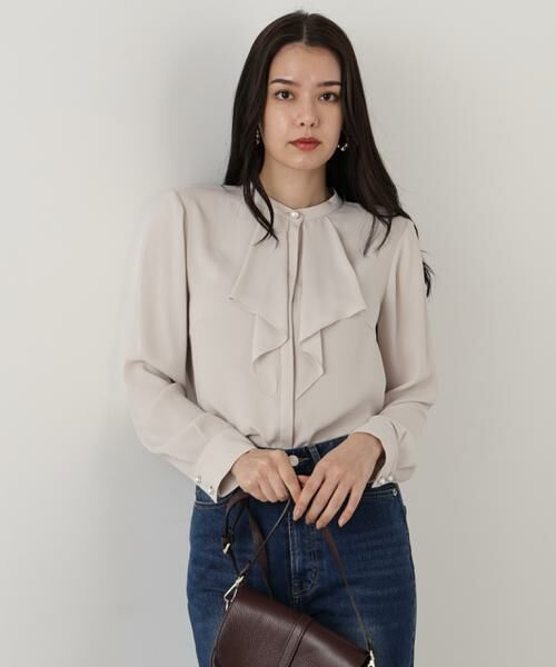 PINKY & DIANNE / ピンキーアンドダイアン シャツ・ブラウス | ◆フロントラッフルパール釦ブラウス | 詳細10