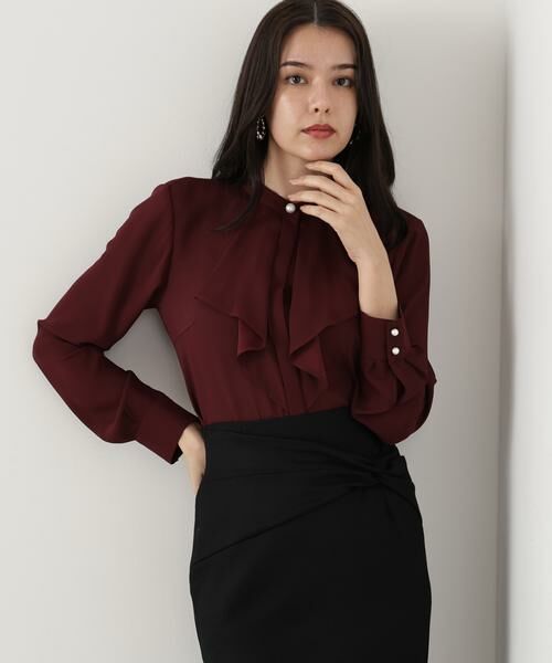 PINKY & DIANNE / ピンキーアンドダイアン シャツ・ブラウス | ◆フロントラッフルパール釦ブラウス | 詳細19