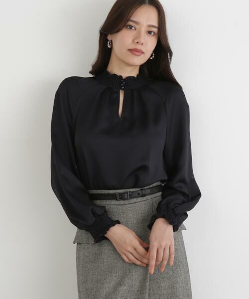 PINKY & DIANNE / ピンキーアンドダイアン シャツ・ブラウス | ◆シャーリングネックギャザーブラウス | 詳細3