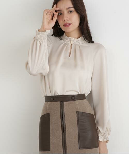 PINKY & DIANNE / ピンキーアンドダイアン シャツ・ブラウス | ◆シャーリングネックギャザーブラウス | 詳細8