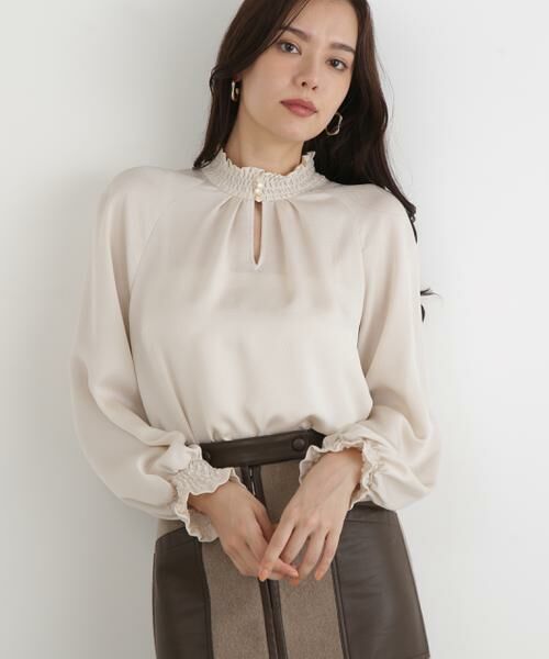 PINKY & DIANNE / ピンキーアンドダイアン シャツ・ブラウス | ◆シャーリングネックギャザーブラウス | 詳細9