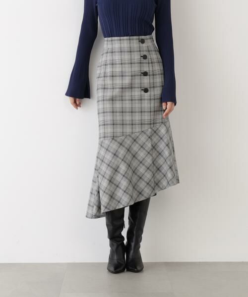 PINKY & DIANNE / ピンキーアンドダイアン スカート | ◆グレンチェックアシンメトリーラッフルスカート | 詳細2