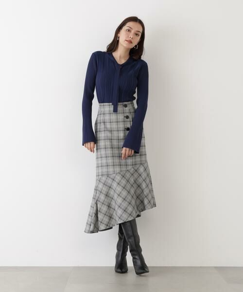 PINKY & DIANNE / ピンキーアンドダイアン スカート | ◆グレンチェックアシンメトリーラッフルスカート | 詳細3