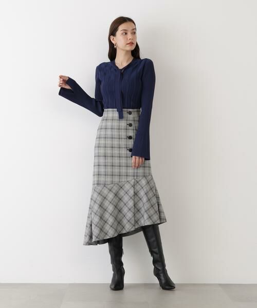 PINKY & DIANNE / ピンキーアンドダイアン スカート | ◆グレンチェックアシンメトリーラッフルスカート | 詳細4