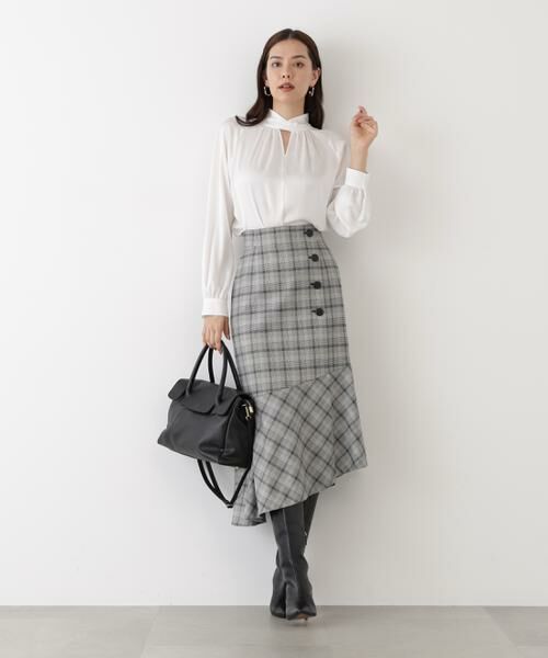 PINKY & DIANNE / ピンキーアンドダイアン スカート | ◆グレンチェックアシンメトリーラッフルスカート | 詳細5