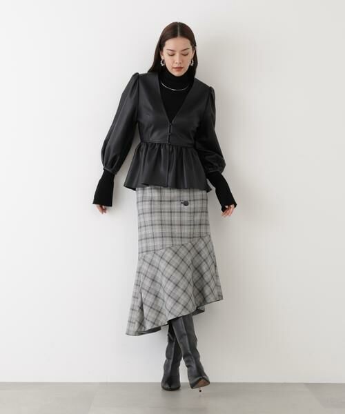 PINKY & DIANNE / ピンキーアンドダイアン スカート | ◆グレンチェックアシンメトリーラッフルスカート | 詳細7