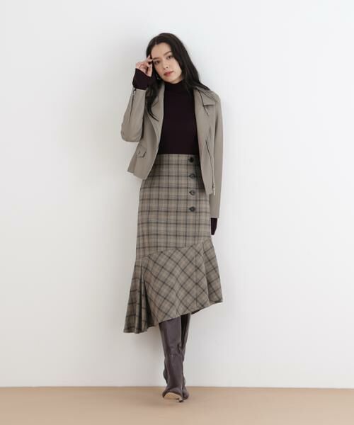 PINKY & DIANNE / ピンキーアンドダイアン スカート | ◆グレンチェックアシンメトリーラッフルスカート | 詳細12