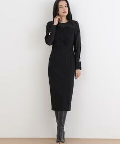 PINKY & DIANNE / ピンキーアンドダイアン ミニ丈・ひざ丈ワンピース | ◆パールスリーブドッキングワンピース