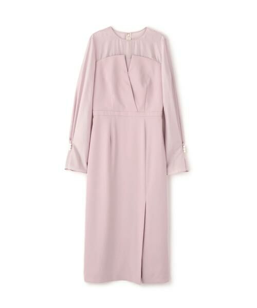 PINKY & DIANNE / ピンキーアンドダイアン ミニ丈・ひざ丈ワンピース | ◆パールスリーブドッキングワンピース | 詳細1