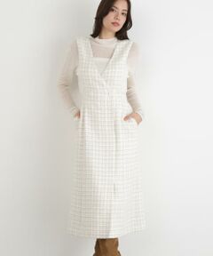 PINKY & DIANNE / ピンキーアンドダイアン ミニ丈・ひざ丈ワンピース | ◆ループツイードジャンバースカート