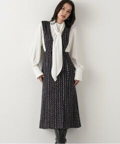 PINKY & DIANNE / ピンキーアンドダイアン ミニ丈・ひざ丈ワンピース | ◆ループツイードジャンバースカート