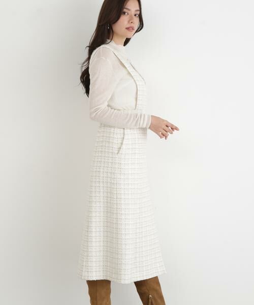 PINKY & DIANNE / ピンキーアンドダイアン ミニ丈・ひざ丈ワンピース | ◆ループツイードジャンバースカート | 詳細3