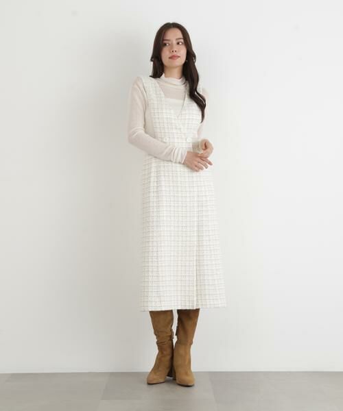 PINKY & DIANNE / ピンキーアンドダイアン ミニ丈・ひざ丈ワンピース | ◆ループツイードジャンバースカート | 詳細5