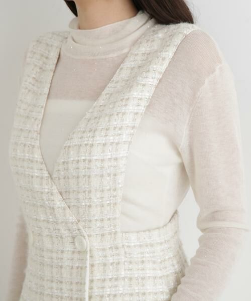 PINKY & DIANNE / ピンキーアンドダイアン ミニ丈・ひざ丈ワンピース | ◆ループツイードジャンバースカート | 詳細9