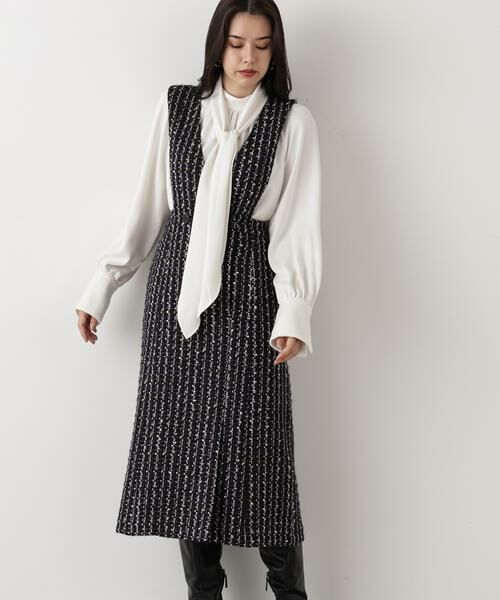 PINKY & DIANNE / ピンキーアンドダイアン ミニ丈・ひざ丈ワンピース | ◆ループツイードジャンバースカート | 詳細16