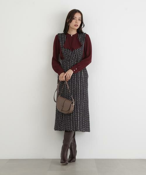 PINKY & DIANNE / ピンキーアンドダイアン ミニ丈・ひざ丈ワンピース | ◆ループツイードジャンバースカート | 詳細19
