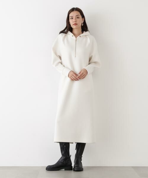 PINKY & DIANNE / ピンキーアンドダイアン ミニ丈・ひざ丈ワンピース | ◆タックスリーブフーディワンピース | 詳細7