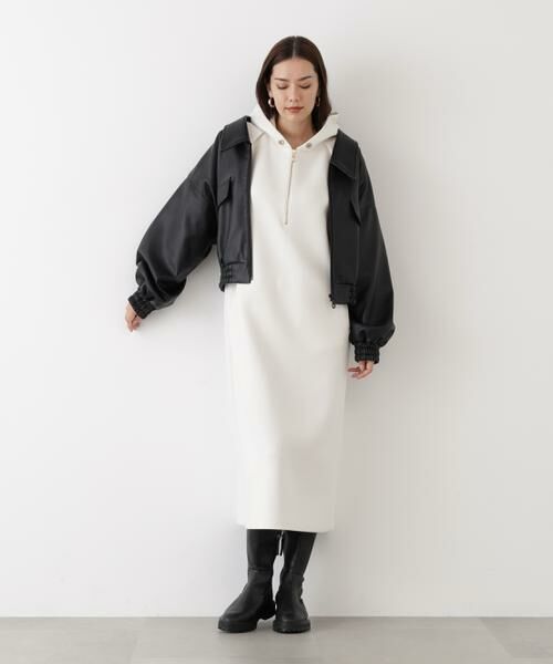 PINKY & DIANNE / ピンキーアンドダイアン ミニ丈・ひざ丈ワンピース | ◆タックスリーブフーディワンピース | 詳細8