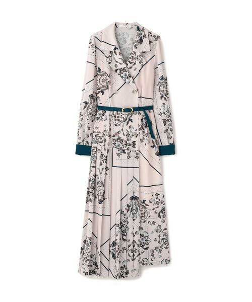 PINKY & DIANNE / ピンキーアンドダイアン ミニ丈・ひざ丈ワンピース | ◆フローラルスカーフプリントワンピース | 詳細1