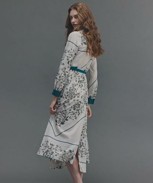 PINKY & DIANNE / ピンキーアンドダイアン ミニ丈・ひざ丈ワンピース | ◆フローラルスカーフプリントワンピース | 詳細2