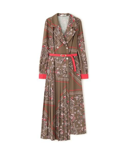 PINKY & DIANNE / ピンキーアンドダイアン ミニ丈・ひざ丈ワンピース | ◆フローラルスカーフプリントワンピース | 詳細12