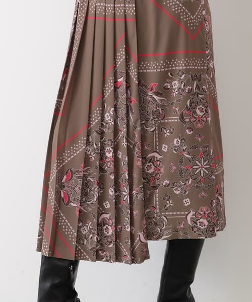 PINKY & DIANNE / ピンキーアンドダイアン ミニ丈・ひざ丈ワンピース | ◆フローラルスカーフプリントワンピース | 詳細21