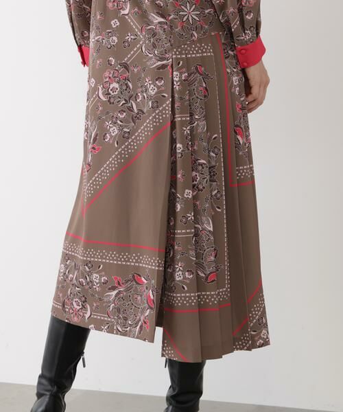 PINKY & DIANNE / ピンキーアンドダイアン ミニ丈・ひざ丈ワンピース | ◆フローラルスカーフプリントワンピース | 詳細22