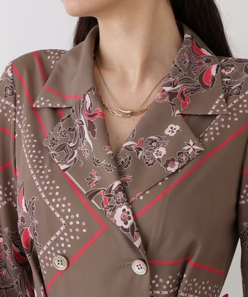 PINKY & DIANNE / ピンキーアンドダイアン ミニ丈・ひざ丈ワンピース | ◆フローラルスカーフプリントワンピース | 詳細17