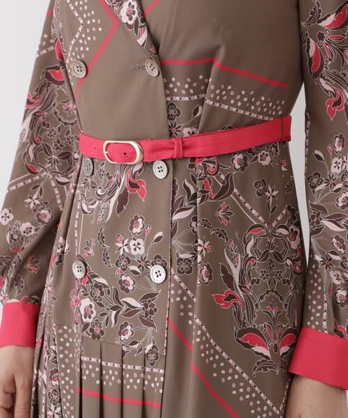 PINKY & DIANNE / ピンキーアンドダイアン ミニ丈・ひざ丈ワンピース | ◆フローラルスカーフプリントワンピース | 詳細19
