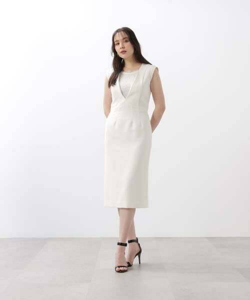 PINKY & DIANNE / ピンキーアンドダイアン ミニ丈・ひざ丈ワンピース | レースコンビタイトワンピース | 詳細3