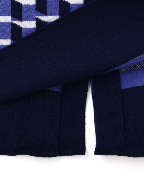 PINKY & DIANNE / ピンキーアンドダイアン ミニ丈・ひざ丈ワンピース | ◆ジオメトリックジャガードニットワンピース | 詳細12