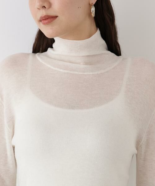 PINKY & DIANNE / ピンキーアンドダイアン ニット・セーター | ◆スパンコールシアーモックネックプルオーバー | 詳細11