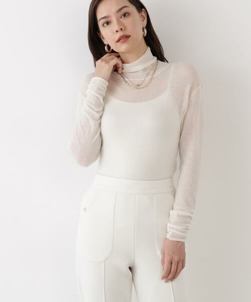 PINKY & DIANNE / ピンキーアンドダイアン ニット・セーター | ◆スパンコールシアーモックネックプルオーバー | 詳細2
