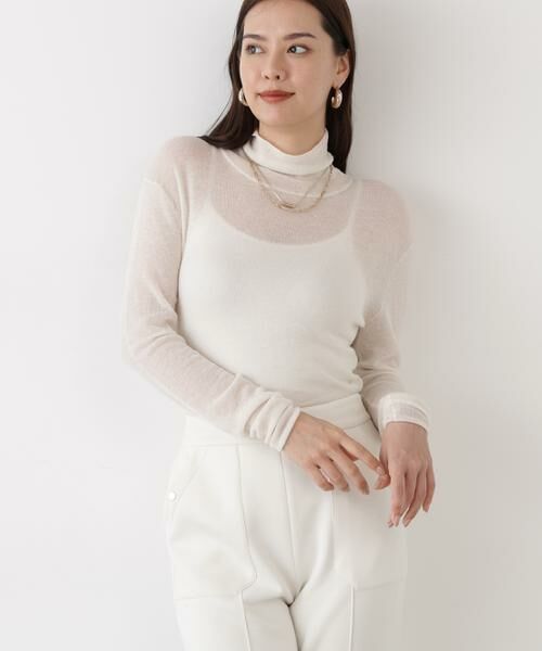 PINKY & DIANNE / ピンキーアンドダイアン ニット・セーター | ◆スパンコールシアーモックネックプルオーバー | 詳細3