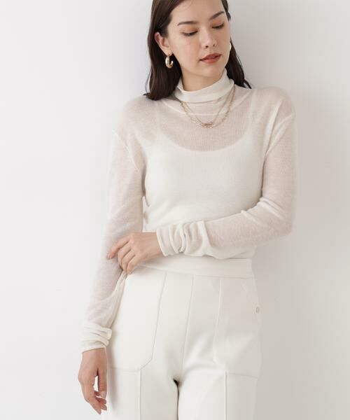 PINKY & DIANNE / ピンキーアンドダイアン ニット・セーター | ◆スパンコールシアーモックネックプルオーバー | 詳細4