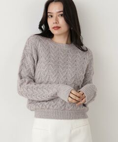 PINKY & DIANNE / ピンキーアンドダイアン ニット・セーター | ◆ラメケーブルニットプルオーバー
