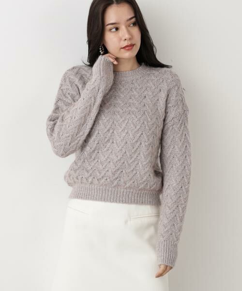 PINKY & DIANNE / ピンキーアンドダイアン ニット・セーター | ◆ラメケーブルニットプルオーバー | 詳細2
