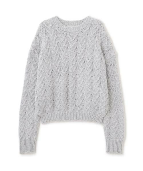 PINKY & DIANNE / ピンキーアンドダイアン ニット・セーター | ◆ラメケーブルニットプルオーバー | 詳細9
