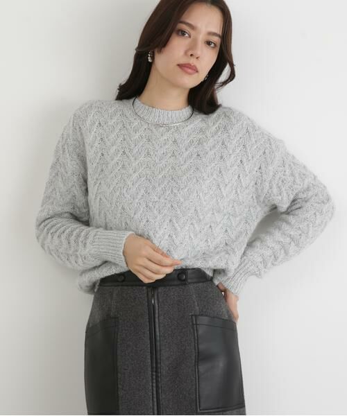 PINKY & DIANNE / ピンキーアンドダイアン ニット・セーター | ◆ラメケーブルニットプルオーバー | 詳細10